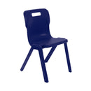 Titan One Piece Classroom Chair Size 6 for ages 14+ showing a sturdy plastic seat and metal legs from the front angle.