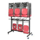 Titan Folding Chair Trolley for 140 chairs, sturdy metal frame with wheels, designed for easy transport and storage.