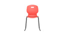 Titan Arc Skid Chair Size 5 in living coral color, front view showing modern design and sturdy frame.