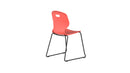 Titan Arc Skid Chair Size 5 in living coral, rear view showing modern design and sturdy structure.