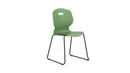 Titan Arc Skid Chair Size 6 in forest green, front view showing the sleek, modern design and sturdy frame.