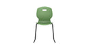 Titan Arc Skid Chair Size 6, forest green with a sturdy metal frame and padded seat, shown from the front angle.