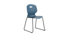 Titan Arc Skid Chair Size 6 with steel blue frame, front view showing sleek design and sturdy construction.