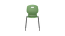 Titan Arc 4 Leg Chair with Brace, Size 5, featuring forest green fabric and sturdy metal frame, shown from the front.