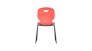 Titan Arc 4 Leg Chair with Brace in Living Coral, size 5, rear view showing sturdy frame and vibrant fabric upholstery.