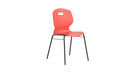 Titan Arc 4 Leg Chair with Brace in Living Coral, size 6, featuring modern design and sturdy construction visible from the front view.