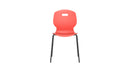 Titan Arc 4 Leg Chair Size 5 in vibrant coral, showcasing a modern design with four sturdy legs and a comfortable upholstered seat.