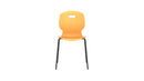 Titan Arc 4 Leg Chair Size 6 with marigold-colored fabric, front view showing sturdy metal legs and cushioned seat.