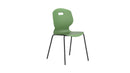 Titan Arc 4 Leg Chair Size 6 with forest green fabric, front view showing sturdy wooden legs and padded seat.