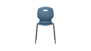 Titan Arc 4 Leg Steel Blue Chair size 6 with four metal legs and a sleek design, shown from the front view.