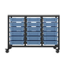 Blue Titan storage unit with 18 small trays, durable plastic organizer for tools or craft supplies.