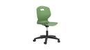 Titan Arc Swivel Chair with forest green fabric, featuring a swivel base and modern design, shown from the front.