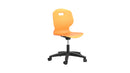 Titan Arc Swivel Chair with marigold fabric and swivel base, front view showing modern ergonomic design.