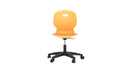 Titan Arc Swivel Chair with marigold fabric, featuring a swivel base and modern design, shown from the front.