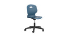 Titan Arc Swivel Chair with steel blue upholstery, featuring a swivel base and modern design, shown from the front.