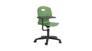 Titan Arc swivel and personal workspace chair with a swivel base, forest green upholstery, and ergonomic design.