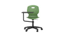 Titan Arc swivel and personal workspace chair with a modern swivel base and forest green fabric, viewed from the front.