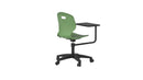 Titan Arc swivel and personal workspace chair with a swivel base, forest green upholstery, shown from the rear.