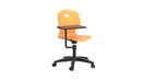 Titan Arc Swivel & Personal Workspace Chair with marigold-colored swivel base, shown from the front side in the image.