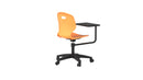 Titan Arc Swivel & Personal Workspace Chair with marigold fabric, rear view showing swivel base and ergonomic design.