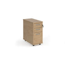 Tall Slimline Mobile 3 Drawer Pedestal With Silver Handles - NWOF