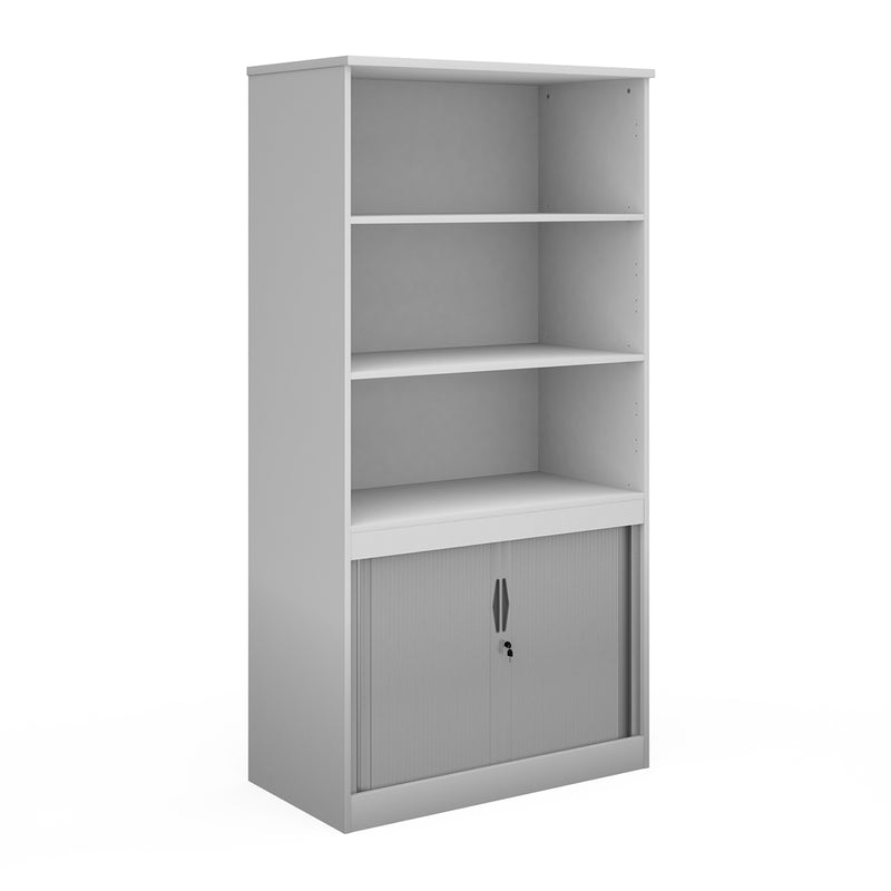 Systems Combination Unit With Tambour Doors And Open Top - White - NWOF