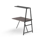 Dams Trellis Modular Worktable 1400 Wide Add-On Unit in grey oak, featuring a sturdy tabletop and modular design for workspace expansion.