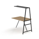 Dams Trellis Modular Worktable 1400 Wide Add-On Unit in Kendal Oak with wooden surface and metal frame