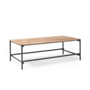 Dams Turin rectangular coffee table with anthracite steel frame and Alaska wood top, modern living room furniture.