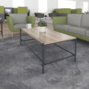 Turin rectangular coffee table with Alaska top and anthracite steel frame by Dams, showing the modern design and sturdy construction.