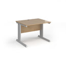 Dams Vivo 800mm deep straight desk in Kendal Oak finish, featuring a spacious workspace and modern design.