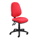 Dams Vantage 100 2 Lever PCB operators chair with adjustable backrest and armrests, black fabric upholstery, and ergonomic design.