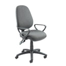 Dams Vantage 100 2 Lever PCB Operators Chair with adjustable height and ergonomic design, featuring a black cushioned seat and backrest.
