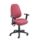 Dams Vantage 100 2 Lever PCB Operators Chair with blue fabric upholstery and adjustable armrests, ergonomic office seating.