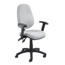 Dams Vantage 100 2 Lever PCB Operators Chair with adjustable armrests and ergonomic design, shown in black fabric.