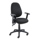 Dams Vantage 100 2 Lever PCB Operators Chair with adjustable armrests and ergonomic design, black fabric upholstery.