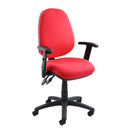 Dams Vantage 100 2 Lever PCB Operators Chair with adjustable armrests and ergonomic design, shown from the side in the image.
