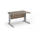 Dams Vivo 800mm deep straight desk in Nebraska Oak with clean, modern design and spacious workspace.