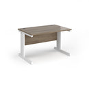 Dams Vivo 800mm deep straight desk in Nebraska Oak with sleek wood grain finish and sturdy straight design.