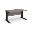Dams Vivo 800mm deep straight desk in grey oak finish, showing a spacious office workspace with sleek modern design