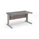 Dams Vivo 800mm deep straight desk in grey oak finish with clean lines and spacious workspace.