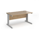 Dams Vivo 800mm deep straight desk in Kendal Oak finish, featuring a sleek modern design and spacious workspace.