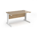 Dams Vivo 800mm deep straight desk in Kendal Oak finish, showing the spacious workspace and sleek modern design.