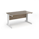 Vivo 800mm deep straight desk in Nebraska Oak by Dams, showing a spacious wooden office desk with clean lines and natural wood grain.