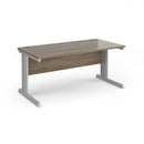 Dams Vivo 800mm deep straight desk in Nebraska Oak with clean, modern design and spacious workspace.