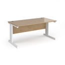 Dams Vivo 800mm deep straight desk in Kendal Oak finish, featuring a spacious workspace and sleek modern design.