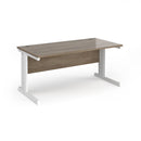 Dams Vivo 800mm deep straight desk in Nebraska Oak with clean lines and spacious workspace, ideal for modern office setups.