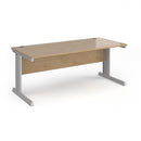 Dams Vivo 800mm deep straight desk in Kendal Oak finish, featuring a sleek design and spacious workspace for home or office.