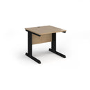 Dams Vivo 800mm deep straight desk in Kendal Oak finish, featuring a spacious workspace and modern design.