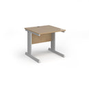 Dams Vivo 800mm deep straight desk in Kendal Oak finish, featuring a spacious workspace with clean lines and modern design.